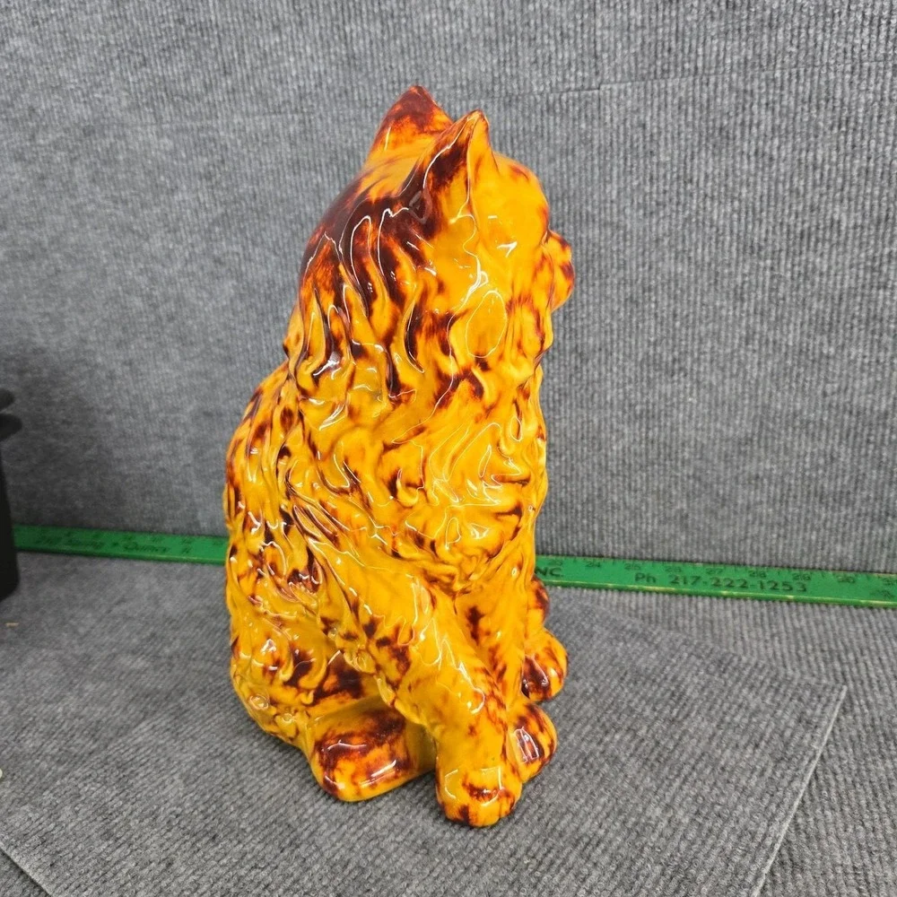 Vintage 1970s MCM Ceramic Persian Cat Statue 12